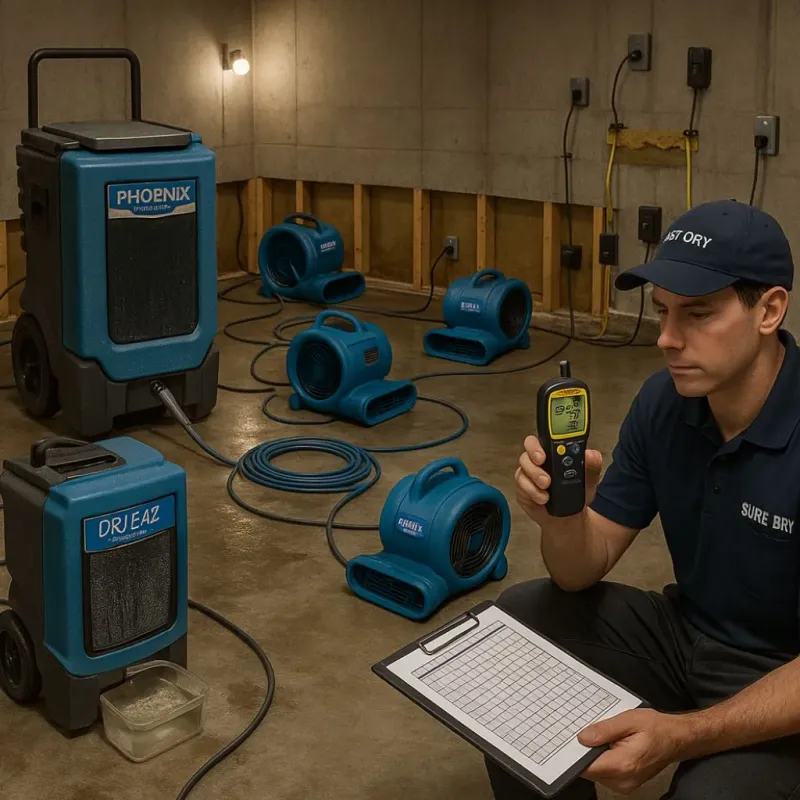 Structural Drying and Dehumidification process in Wayne County, PA